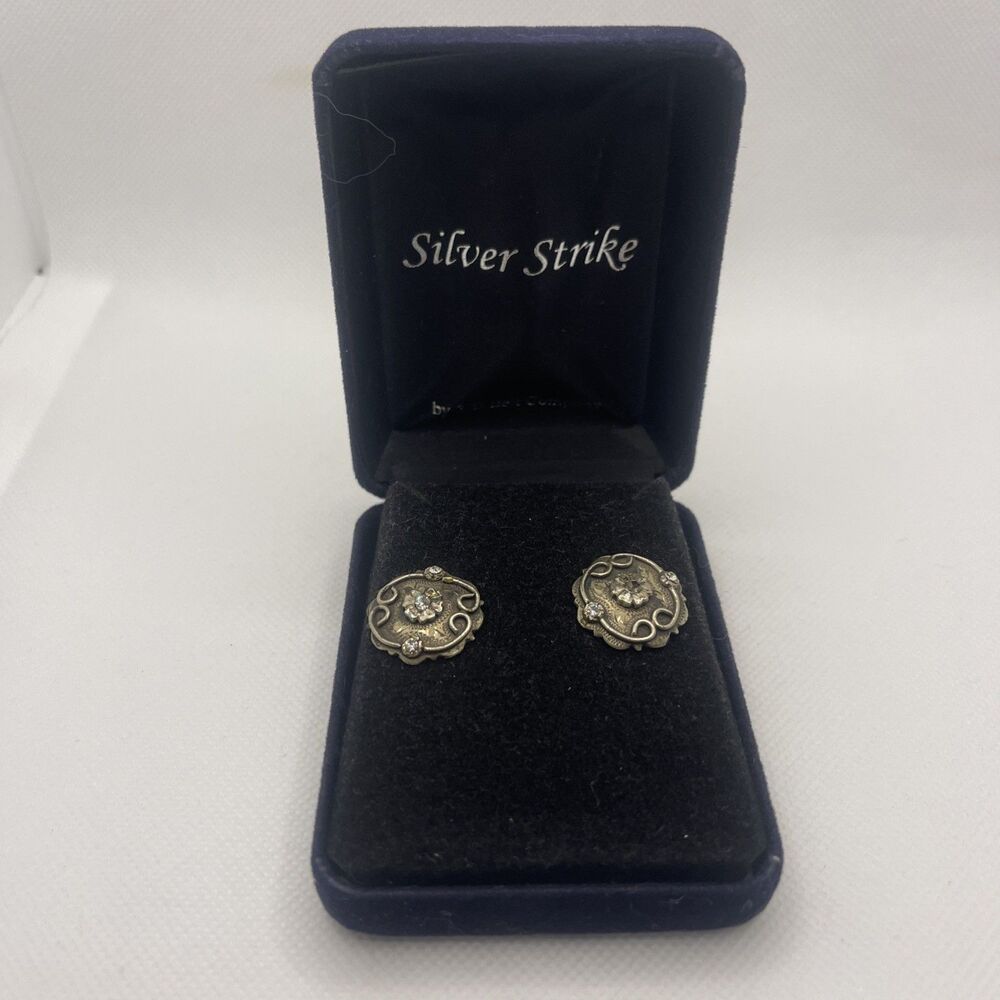 3D Belt Company Silver Strike Earrings